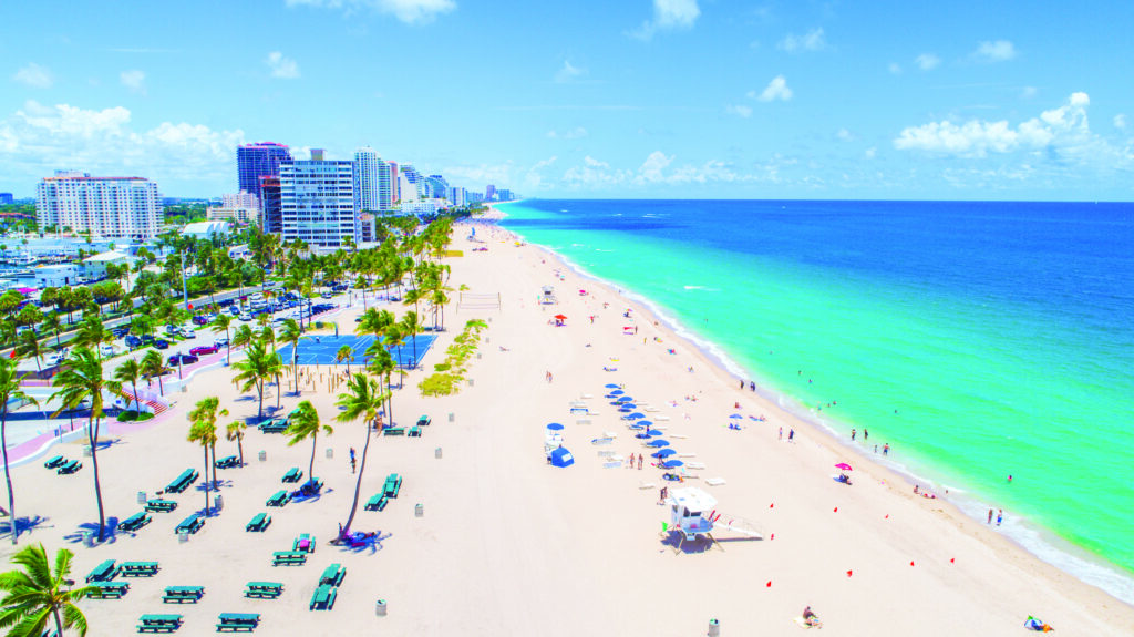 Fort Lauderdale Beach with white sand and turquoise water