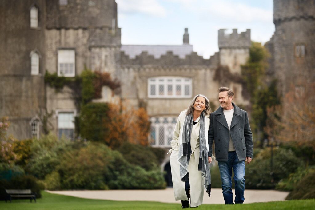 A couple walk in Dublin, Ireland