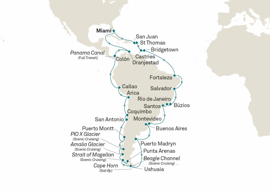 Queen Anne’s South America Discovery Map